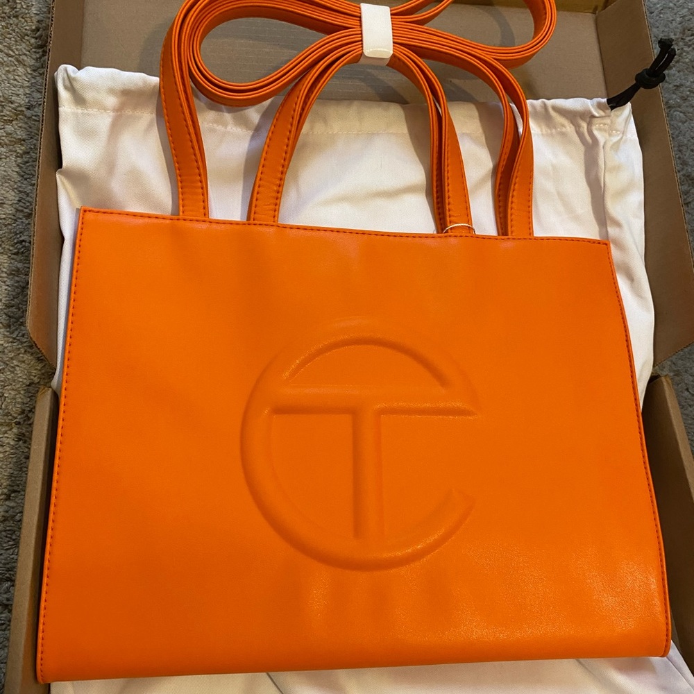 Medium Orange Telfar Shopping Bag